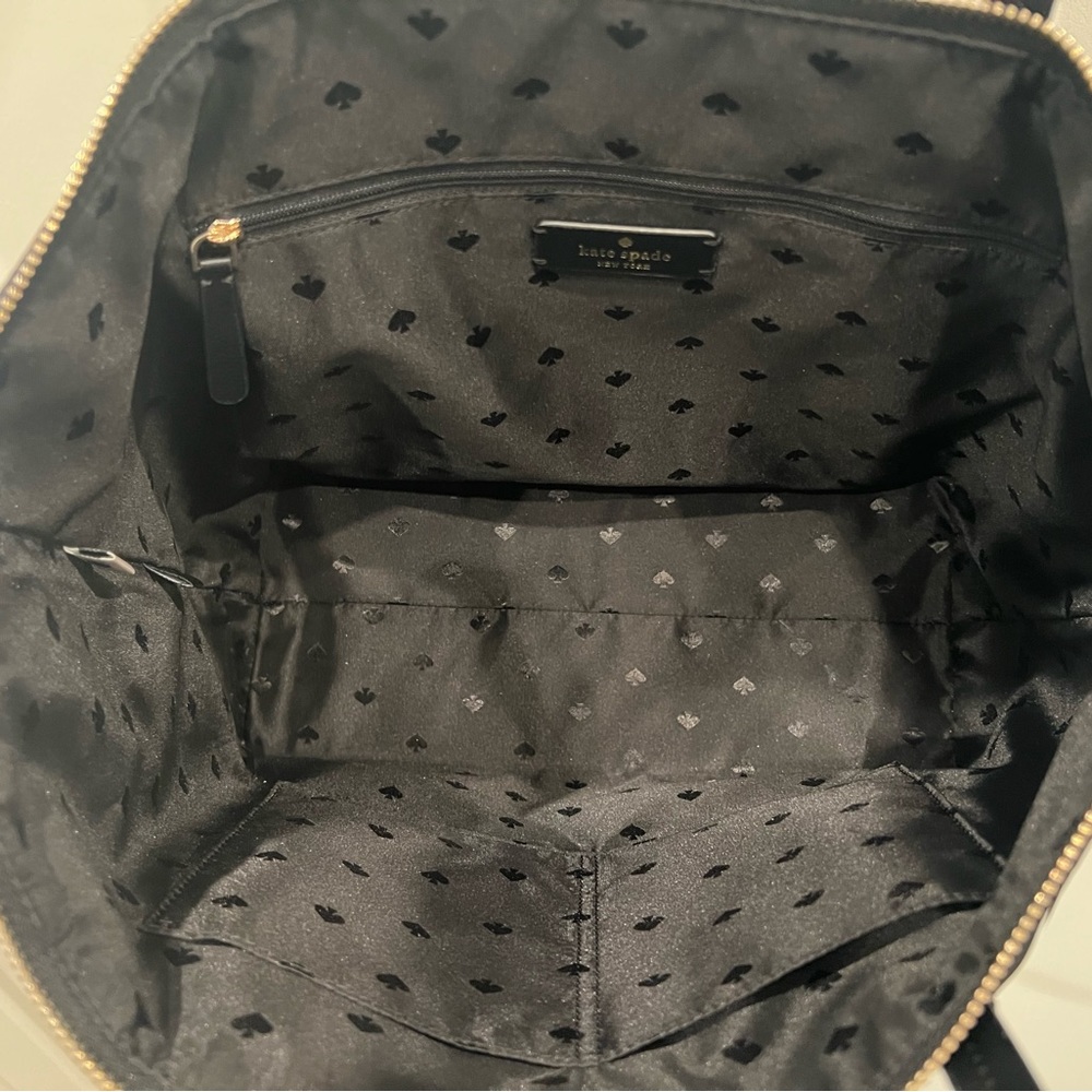 Kate Spade “Hayden” Sailing Stripe Top Zip Tote (Black/White) - Picture 7 of 8